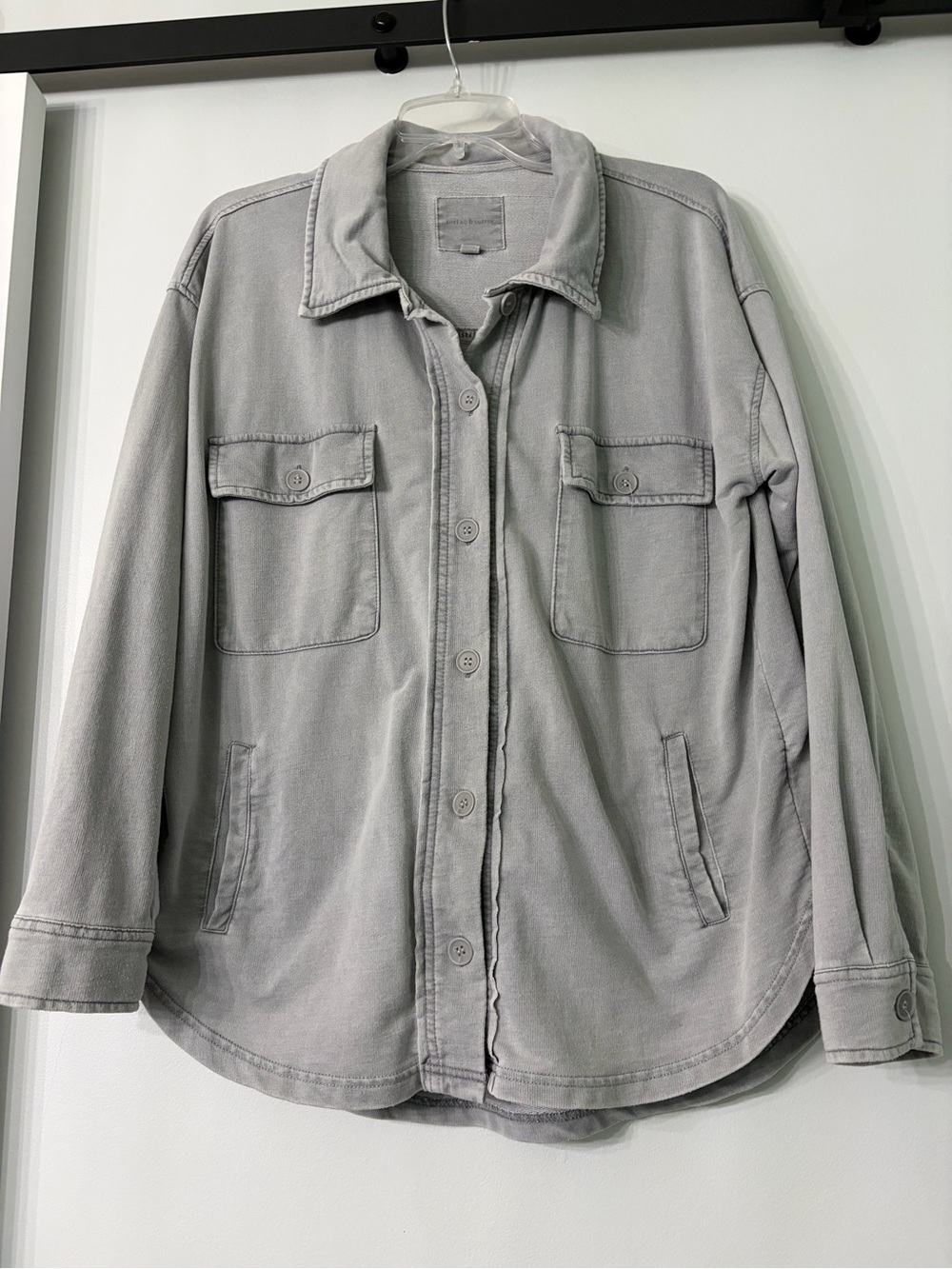 Thread & Supply Light Gray Button-Up Utility Jacket